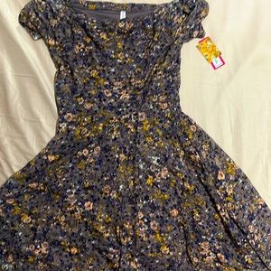 Petite floral 2 layer dress